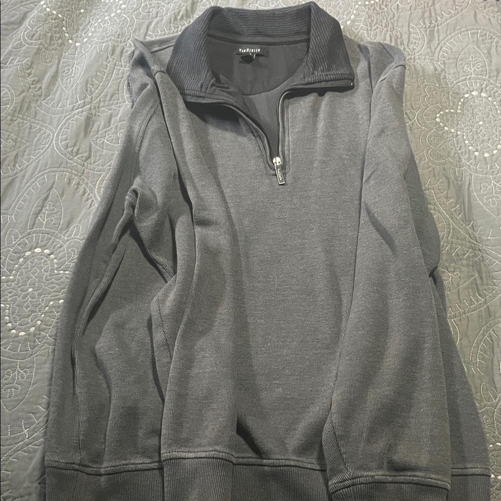 Van Heusen Men's Gray Zip-Up Sweater
